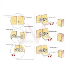 <Mẫu mới> Bản lề hơi giảm chấn A, B, C - Lắp tủ bếp, tủ chén, Bàn Làm Việc kèm vít (1 cái)