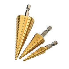 Bộ 3 Mũi Khoan Đa Năng Thép HSS 4241 Phủ Titanium 4-32mm - Mũi Khoan Bước Chuôi Lục Giác Chính Hãng