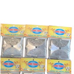 Bộ 4 bánh xe inox mặt trăng cao cấp tủ lùa kính 3/5mm