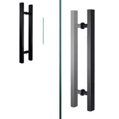 Tay nắm cửa tay nắm cửa kính cường lực VUÔNG chất liệu INOX dày hàng tốt, màu ĐEN chất lượng cao