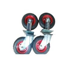 Bộ 4 Bánh Xe Đẩy Hàng 20cm - 2 Bánh Xoay & 2 Bánh Cố Định, Chịu Lực 500kg, Thay Thế Hoàn Hảo Cho Xe Đẩy Dụng Cụ Tiện Ích