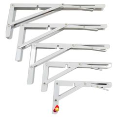 Giá đỡ gập thông minh- Ke đỡ gập chịu lực 60kg - Bộ 2 cái chiều dài 20-25-30-35-40cm thép sơn trắng
