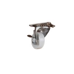 Bánh xe đẩy IVAN 07001 nhựa trắng trong-đế trơn không thắng- kích thước 5F, 6F, 8F
