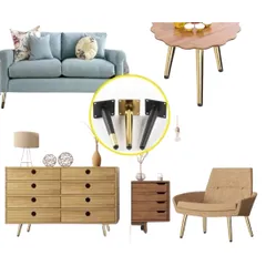 Chân Ghế Sofa Vàng Đen, Cao Cấp – Loại Nghiêng – Nhiều Kích Thước