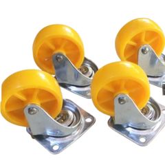 Bánh Xe Tủ Đế Vuông Vàng - Hai Vòng Bi, Không Khóa, Lắp Đặt Dễ Dàng, Tải Trọng 30-50kg, Đủ Kích Thước Phi 30-70mm