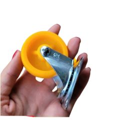 Bánh Xe Tủ Đế Vuông Vàng - Hai Vòng Bi, Không Khóa, Lắp Đặt Dễ Dàng, Tải Trọng 30-50kg, Đủ Kích Thước Phi 30-70mm