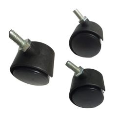 Bánh Xe Nhựa Đen 40mm M6x27 - Tyren Trơn Không Khóa Dễ Lắp Đặt Cho Tủ Văn Phòng Và Ghế Xoay
