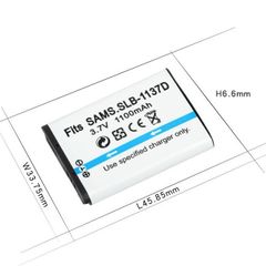 Pin máy ảnh Samsung SLB-1137D - Phụ kiện chính hãng cho Digimax U-CA 401, CA501, hiệu suất cao, dung lượng lớn cho mọi khoảnh khắc sống động.