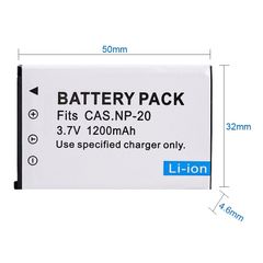 PIN Máy Ảnh Casio CNP-20/NP-20 - Pin Lithium Cho Exilim EX-Z60, EX-Z65, EX-Z70, EX-Z75, EX-Z77 - Hiệu Suất Cao, Tiện Lợi Cho Nhiếp Ảnh