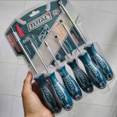 Bộ Tua Vít Total THT250606 - 6 Chi Tiết Dẹp & Bake Thép CR-V, Tay Cầm Chống Trượt, Dụng Cụ Sửa Chữa Thiết Yếu cho Gia Đình