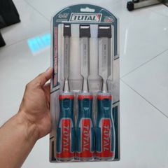 Bộ Đục Gỗ Total THT41K0302 - Bộ 3 Chi Tiết 12mm, 19mm, 25mm, Lưỡi Thép Sắc Bén, Dụng Cụ Cầm Tay Chuyên Nghiệp