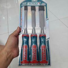 Bộ Đục Gỗ Total THT41K0302 - Bộ 3 Chi Tiết 12mm, 19mm, 25mm, Lưỡi Thép Sắc Bén, Dụng Cụ Cầm Tay Chuyên Nghiệp