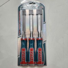 Bộ Đục Gỗ Total THT41K0302 - Bộ 3 Chi Tiết 12mm, 19mm, 25mm, Lưỡi Thép Sắc Bén, Dụng Cụ Cầm Tay Chuyên Nghiệp