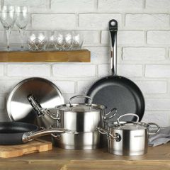 Bộ 4 Nồi Inox 18/10 Korkmaz Proline Nắp Kính - Chất Liệu Bền Đẹp, Đa Dạng Kích Thước Dành Cho Mọi Căn Bếp