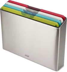 Bộ 4 Thớt Joseph Joseph Folio Icon - Thớt Chống Trượt Inox Phân Loại Thực Phẩm Đỏ Xanh Dương Xanh Lá Trắng