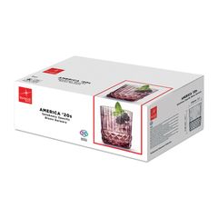 Bộ 6 Ly Thủy Tinh Bormioli America '20s Rocks 300ml Màu Hồng - Thiết Kế Cổ Điển Cho Cocktail và Whisky, Đồ Gia Dụng Nhà Bếp Ý