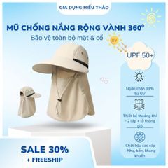 Mũ Chống Nắng Rộng Vành 360° Thoáng Khí - Bảo Vệ Da Toàn Diện Khỏi Tia UV - Phụ Kiện Du Lịch Thời Trang Nam Nữ