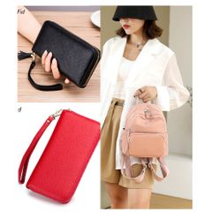 Combo Balo Mini Nữ Chất Vải Oxford + Ví Dài Cầm Tay Phong Cách Hàn Quốc - Nhỏ Gọn, Tiện Lợi, Thời Trang Trendy