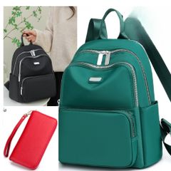 Combo Balo Mini Nữ Chất Vải Oxford + Ví Dài Cầm Tay Phong Cách Hàn Quốc - Nhỏ Gọn, Tiện Lợi, Thời Trang Trendy