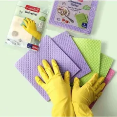 Khăn lau đa năng Profissimo của Đức - Siêu thấm, nhẹ nhàng, dễ giặt, dùng cho bếp và bàn ăn - 5 miếng nhiều màu sắc, không để lại bụi.