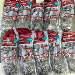 Miếng Thép Rối Cọ Nồi Xoong Siêu Sạch - Hàng Đức Nội Địa, Thép Không Gỉ, Bộ 3 Miếng Dùng Bền, Cọ Nồi Sáng Sạch