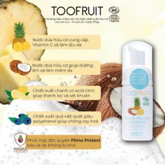 Sữa Rửa Mặt Tạo Bọt Hữu Cơ Toofruit Dừa - Dứa 100ml Dành Cho Trẻ Em 5-14 Tuổi - Chăm Sóc Da Nhạy Cảm, Thoáng Mát