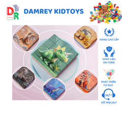 Đồ Chơi Lắp Ghép Nam Châm 16 Khối 6 Trong 1 - Khủng Long, Động Vật, Phi Hành Gia, Xe Cộ - Phát Triển Tư Duy Cho Bé