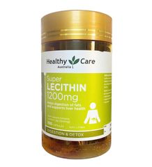 Mầm Đậu Nành Healthy Care Super Lecithin 1200mg của Úc - Hỗ Trợ Sức Khỏe Tim Mạch, Làm Đẹp Da, Giảm Mỡ Thừa - Hộp 100 Viên