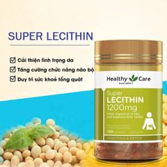 Mầm Đậu Nành Healthy Care Super Lecithin 1200mg của Úc - Hỗ Trợ Sức Khỏe Tim Mạch, Làm Đẹp Da, Giảm Mỡ Thừa - Hộp 100 Viên