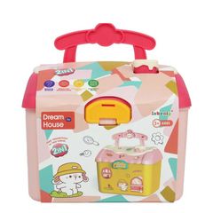 Đồ Chơi Vali Trang Điểm Mini Cho Bé Gái – Bộ Nhập Vai Dễ Thương Với Nhiều Phụ Kiện Trang Điểm Mô Phỏng Hồng Pastel