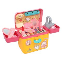Đồ Chơi Vali Trang Điểm Mini Cho Bé Gái – Bộ Nhập Vai Dễ Thương Với Nhiều Phụ Kiện Trang Điểm Mô Phỏng Hồng Pastel
