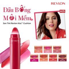 Son Cushion Revlon Lip Tint 4.4ml - Chất Dưỡng Môi Tự Nhiên, Đa Dạng Màu Sắc: Berry Lit, Fancy Rose, High End Coral, Wine Trip