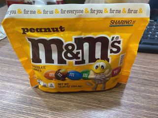 M&M'S Peanut Milk Chocolate Candy Bag 284g 