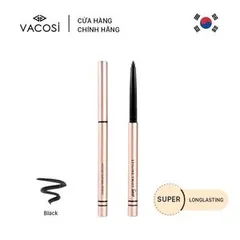 Chì Vặn Kẻ Mắt Gel Đen Vacosi - Kẻ Mắt Sắc Nét, Giữ Lâu, Dễ Sử Dụng - Phong Cách Trang Điểm Tự Nhiên