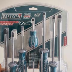 Bộ Tua Vít Dẹp & Bake 10 Chi Tiết Total THT250610 - Dụng Cụ Sửa Chữa Chất Lượng Cao, Đầu Cứng Cáp, Tay Cầm Chống Trượt