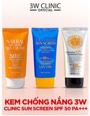 Kem Chống Nắng 3W Clinic Intensive UV Sunblock Cream SPF 50 PA++ - Dưỡng Sáng Da, Bảo Vệ Tia UV, Phù Hợp Mọi Loại Da
