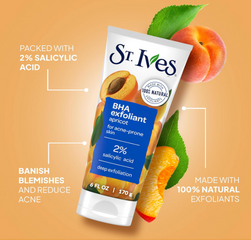 Sữa Rửa Mặt St.Ives Tẩy Tế Bào Chết Trái Đào 170g - Ngăn Ngừa Mụn, Làm Sạch Sâu, Thích Hợp Cho Da Dầu, Mỹ phẩm Chăm Sóc Da