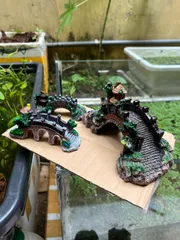 Cầu Cong Trang Trí Bể Cá Thủy Sinh - Đồ Chơi Cá Cảnh Bằng Nhựa Resin Thân Thiện Với Môi Trường, Kích Thước Đa Dạng