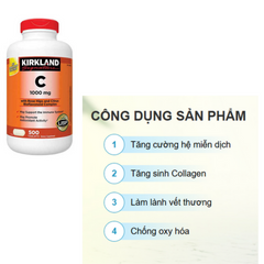 Vitamin C 1000mg Kirkland Signature - Hỗ trợ miễn dịch, làm đẹp da, hộp 500 viên - Thực phẩm chức năng của Mỹ
