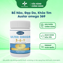 Viên Uống Austar Ultra Omega 3-6-9 - Bổ Não, Đẹp Da, Khỏe Tim, Hỗ Trợ Sức Khỏe Tổng Thể (60 Viên)