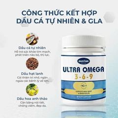 Viên Uống Austar Ultra Omega 3-6-9 - Bổ Não, Đẹp Da, Khỏe Tim, Hỗ Trợ Sức Khỏe Tổng Thể (60 Viên)