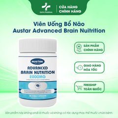 Viên Uống Bổ Não Austar Advanced Brain Nutrition - Tăng Cường Trí Nhớ & Tập Trung, Chiết Xuất Bạch Quả Ginkgo Biloba (60 Viên)