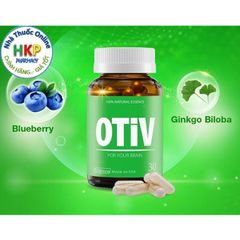 Viên uống OTIV cải Thiện Đau Đầu, Mất Ngủ, Hoạt Huyết Não hộp 60 viên & 30 viên