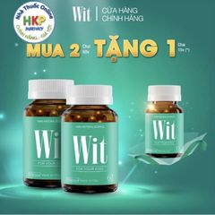 Combo 2 Hộp Wit 60 Viên tặng 1 Hộp 15 Viên bảo vệ mắt trước ánh sáng xanh, giúp cho mắt sáng khoẻ