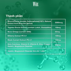Viên uống Wit giúp tăng cường thị lực, giảm mờ mỏi mắt hộp 60 Viên & 30 Viên