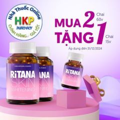 Combo 2 hộp Ritana 60 viên tặng 1 Hộp 15 viên giúp làm mờ thâm nám, chống lão hoá da, cải thiện nhăn khô chảy xệ da