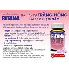 Combo 2 hộp Ritana 60 viên tặng 1 Hộp 15 viên giúp làm mờ thâm nám, chống lão hoá da, cải thiện nhăn khô chảy xệ da