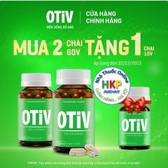 Combo 2 hộp 60 viên OTIV bổ não tặng 1 hộp 15 viên cải thiện mất ngủ, đau nửa đầu