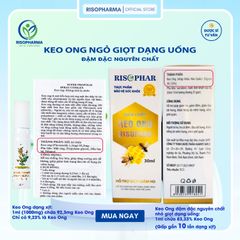 Keo Ong Nhỏ Giọt Dạng Uống Risopharma - Giải Pháp Hiệu Quả Hỗ Trợ Ho, Đau Họng, Khàn Tiếng, Sổ Mũi, Tăng Cường Sức Đề Kháng 30ml