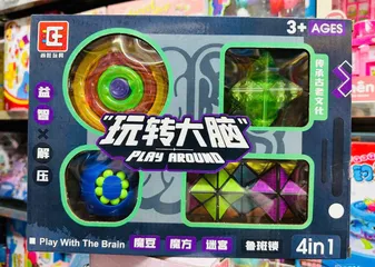 Bộ Trò Chơi Rubik Biến Thể 4in1 696-42A Play With The Brain - Play Around - Trò Chơi Phát Triển Não Bộ Cho Trẻ Em